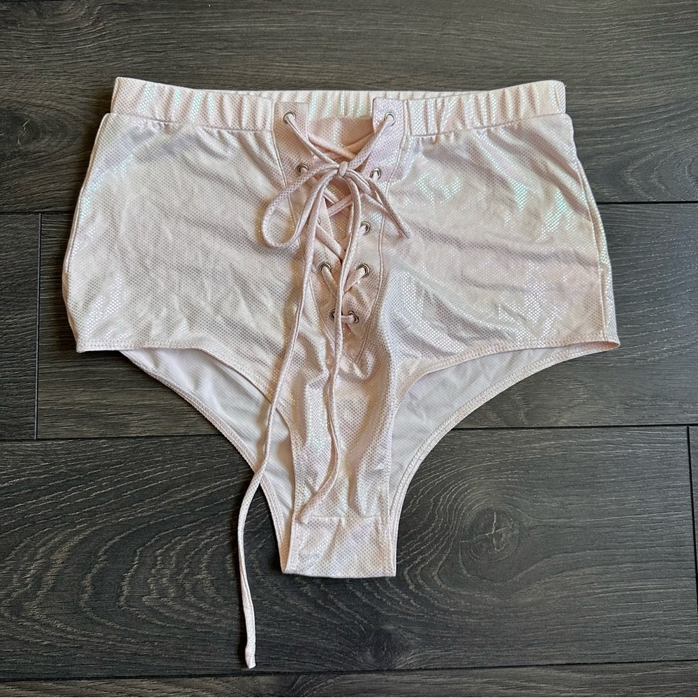 PINK-IRIDESCENT RAVE BOTTOMS
